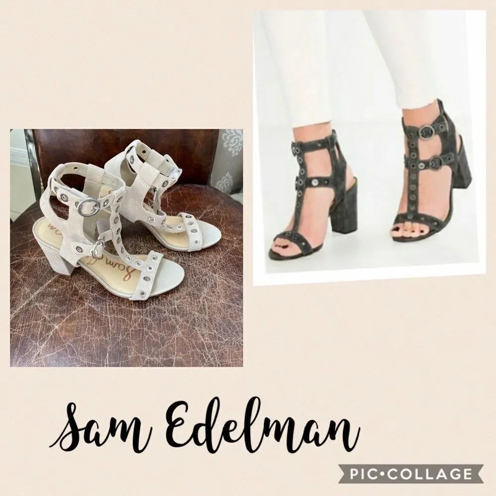 Samย Edelman Eydaโsuede nude block heel sandalsโ7